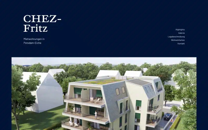 UI/UX Design für Landing Page für Immobilie in Berlin