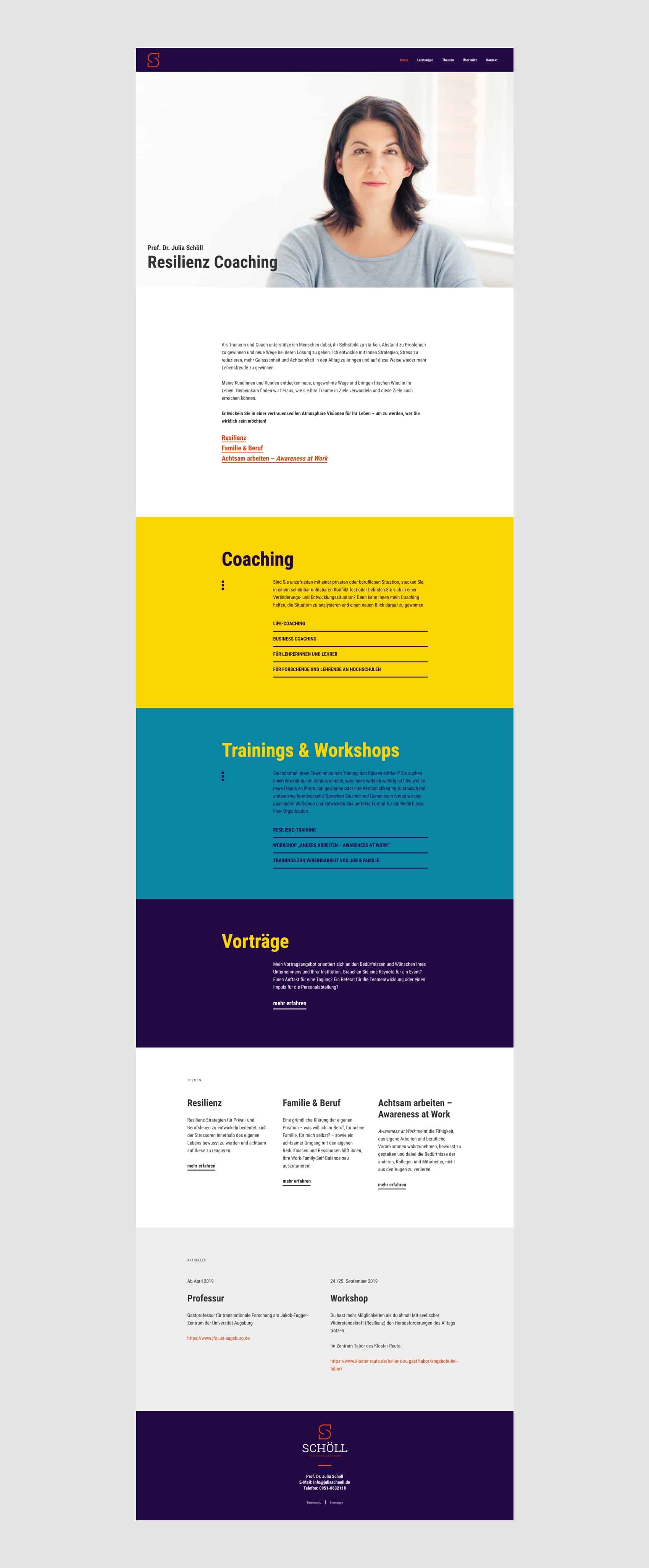 Webdesign München für Resilienz Coahing und Training